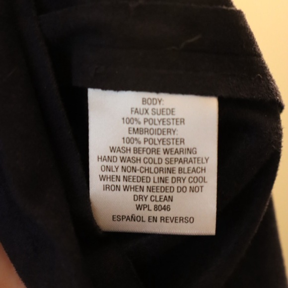 EUC Navy Embroidered Faux Suede Tunic - Charter Club Size S - Picture 5 of 6